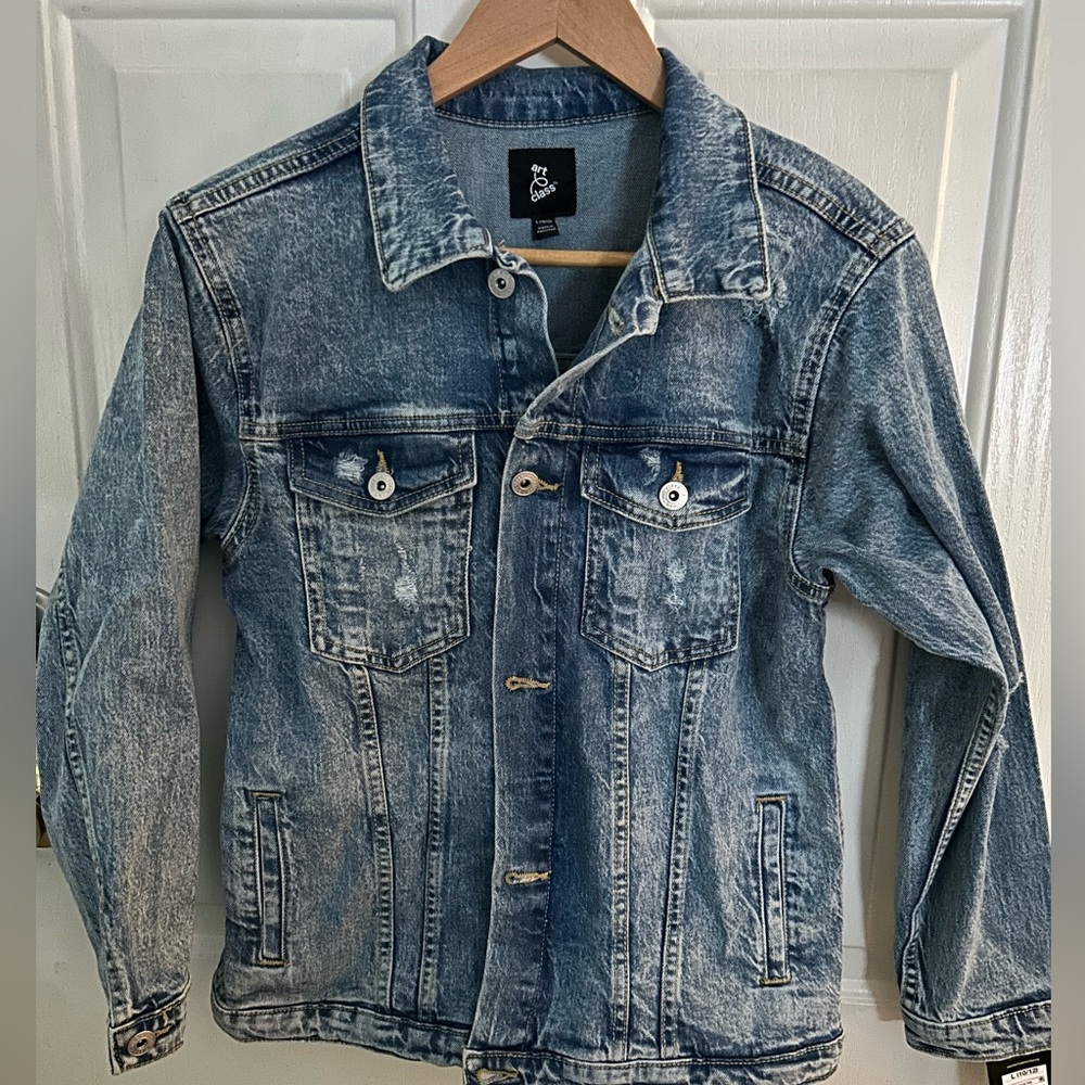 Youth Distressed Blue Denim Jacket